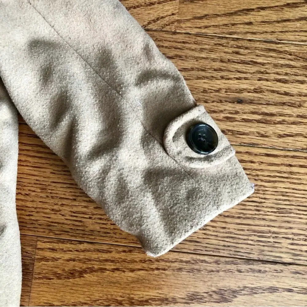 Old Navy Double Breasted Camel Tan Wool Peacoat Toddler Girl Size 18-24 Months